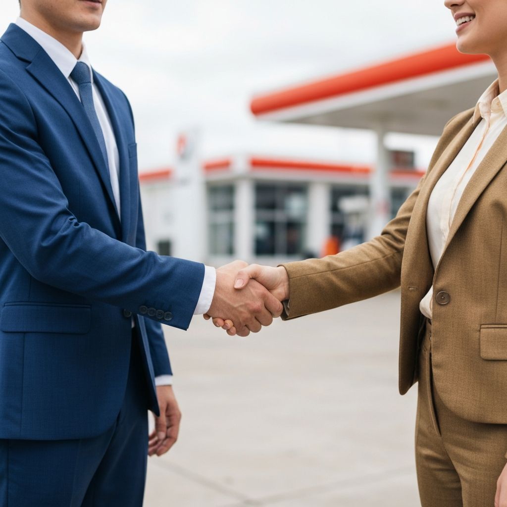 Business professionals closing a deal